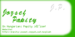 jozsef papity business card